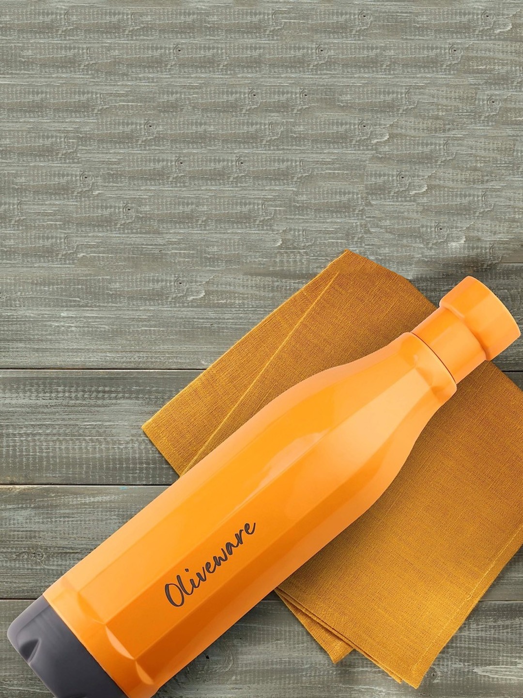 

SOPL-OLIVEWARE Orange & Black Typography Printed Water Bottle