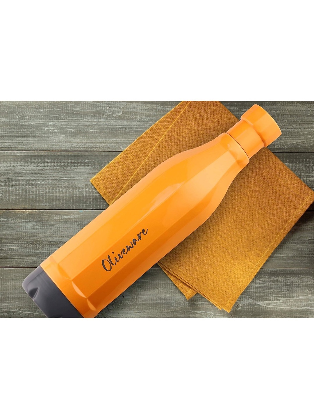 

SOPL-OLIVEWARE Orange & Black Typography Printed Water Bottle