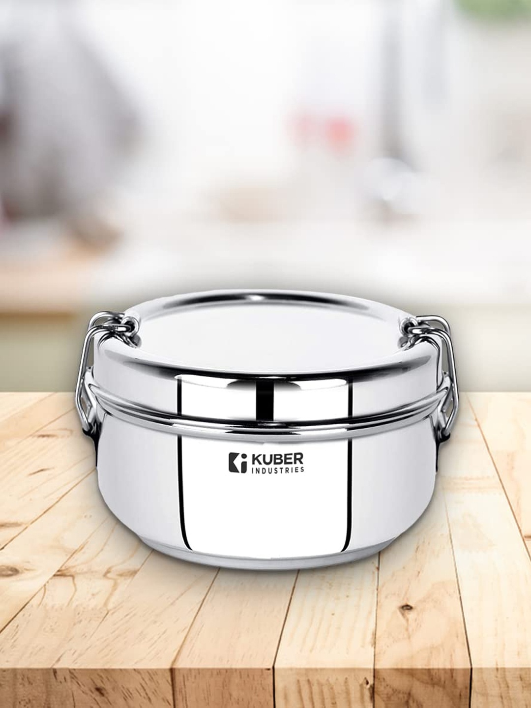 

Kuber Industries Stainless Steel Lunch Box, Silver