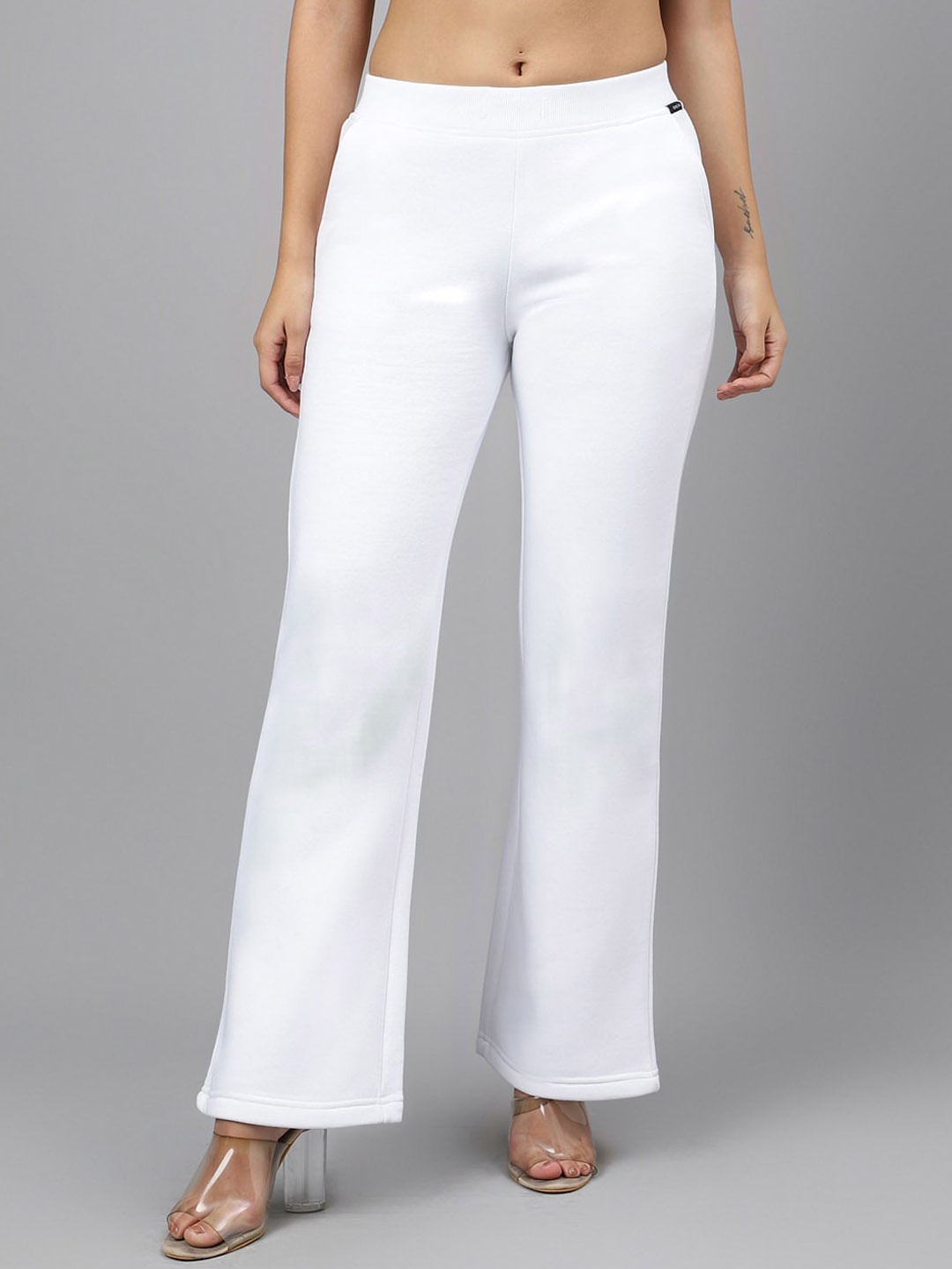 

Xpose Women Comfort Straight Fit Mid-Rise Easy Wash Wool Trouser, White