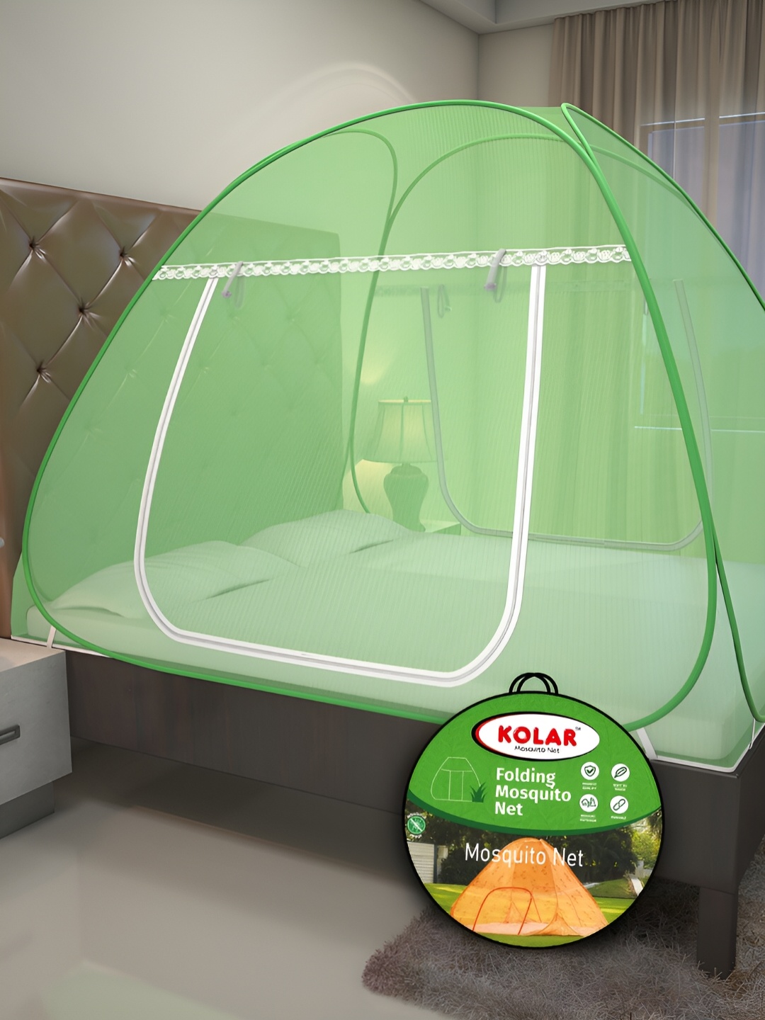 

KOLAR Green King Size Tent Mosquito Net