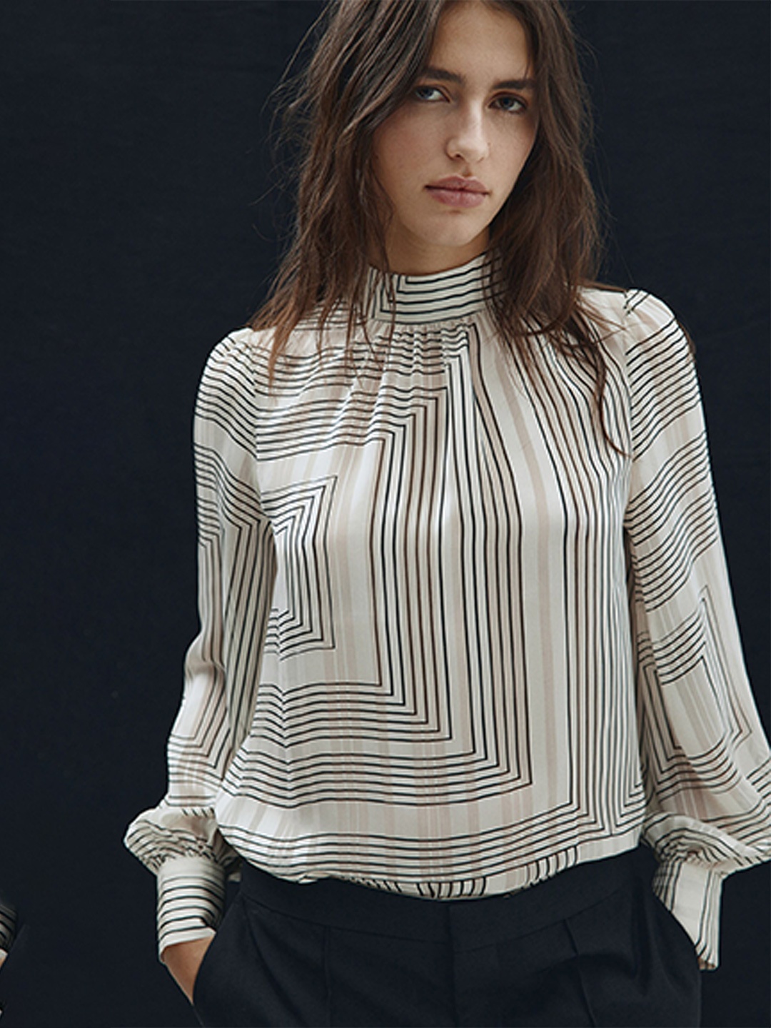 

H&M Patterned Blouse, White