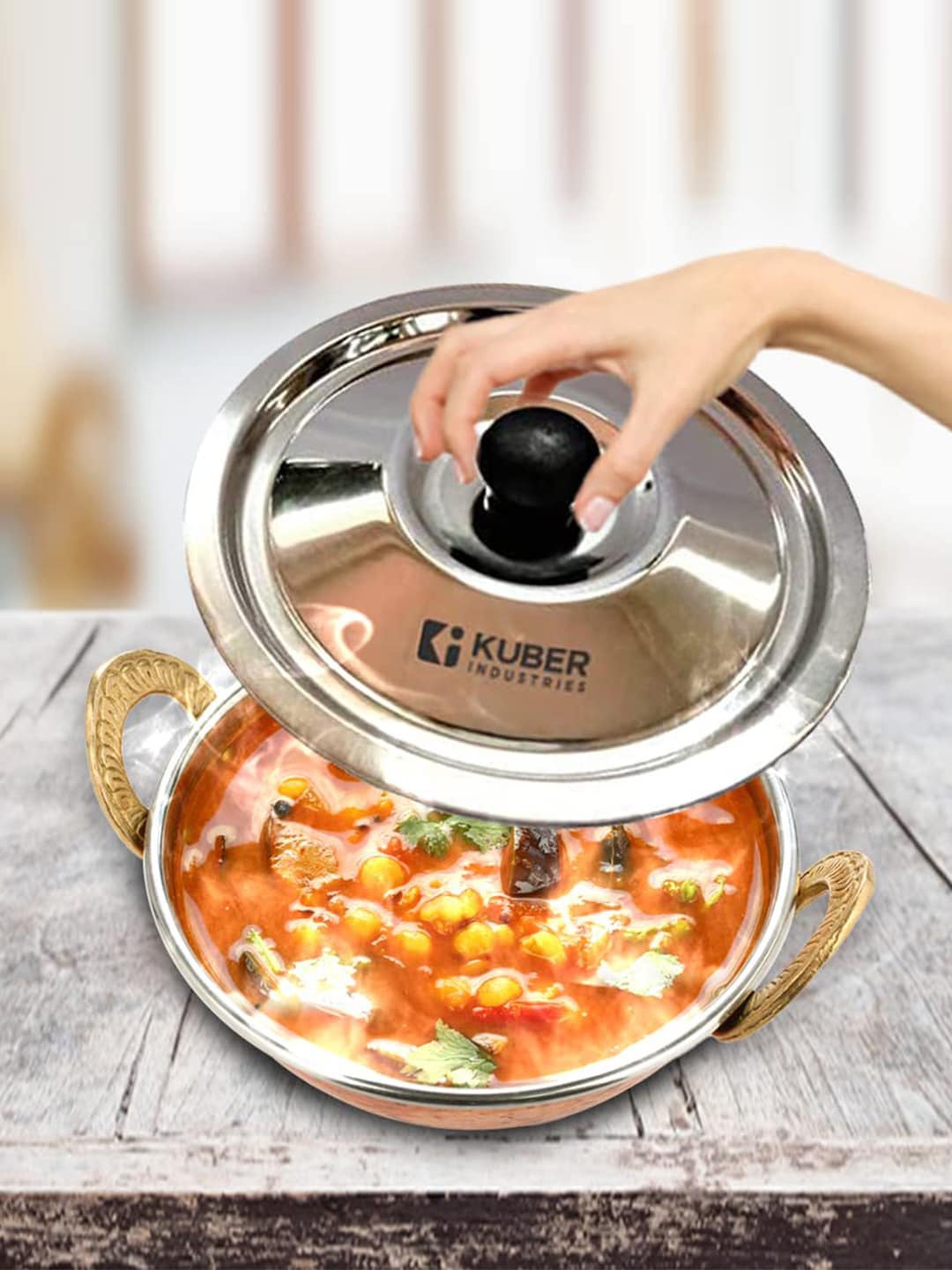 

Kuber Industries 5 Pieces Stainless Steel Lid, Silver