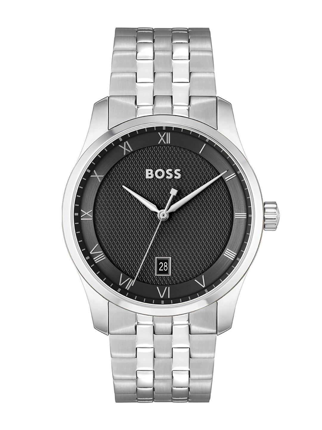 

BOSS Men Stainless Steel Bracelet Style Straps Analogue Date Aperture Watch 1514123, Black