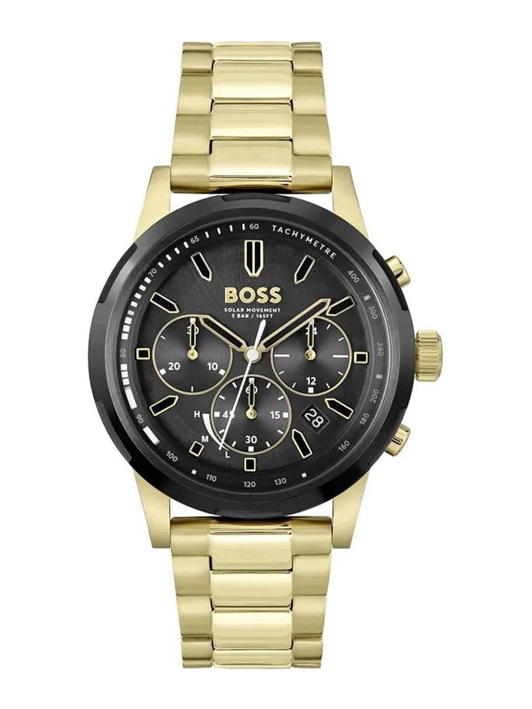 

BOSS Solgrade Men Stainless Steel Bracelet Style Straps Analogue Chronograph Watch, Gold