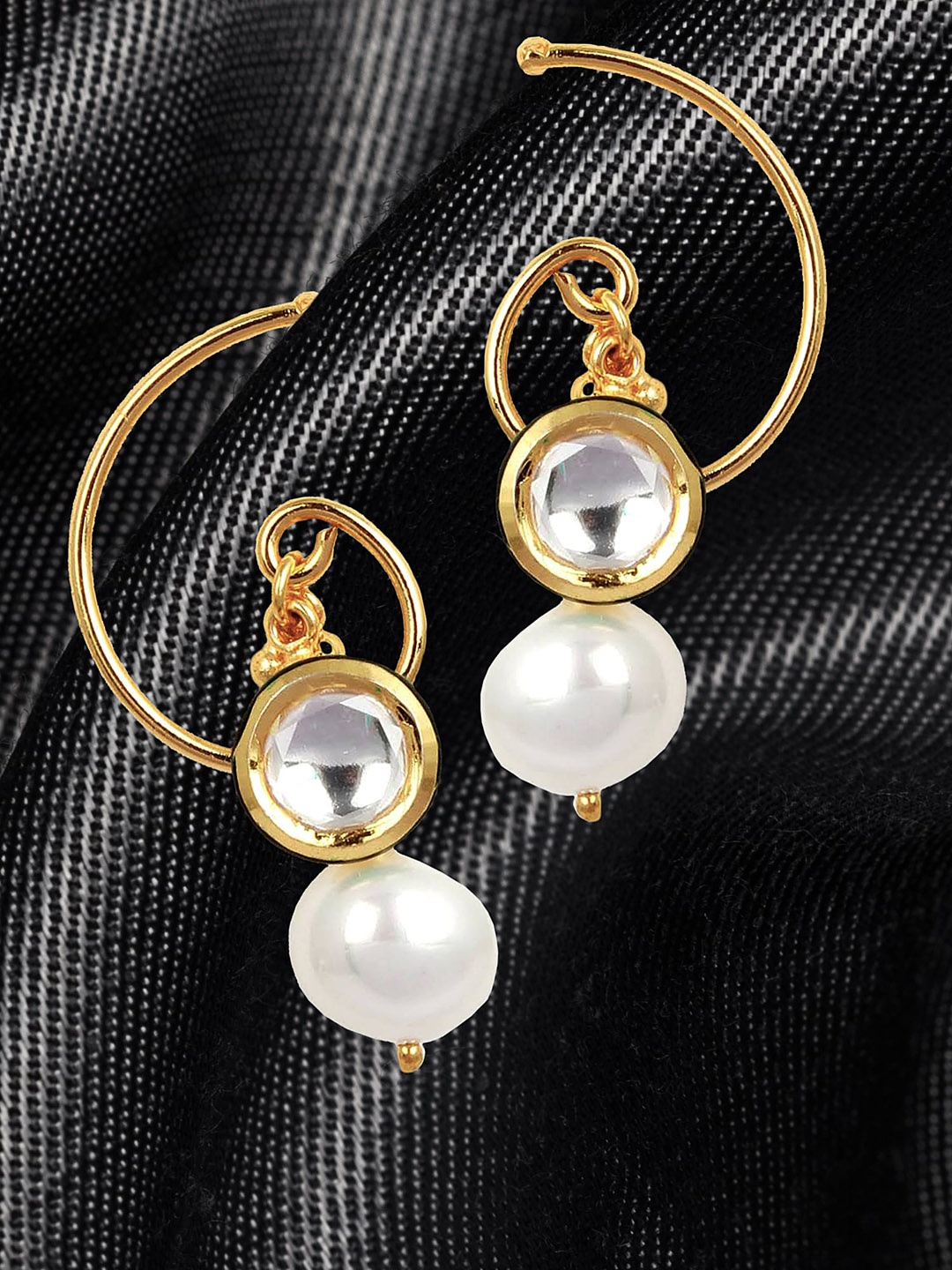 

Adwitiya Collection Gold-Toned Classic Drop Earrings