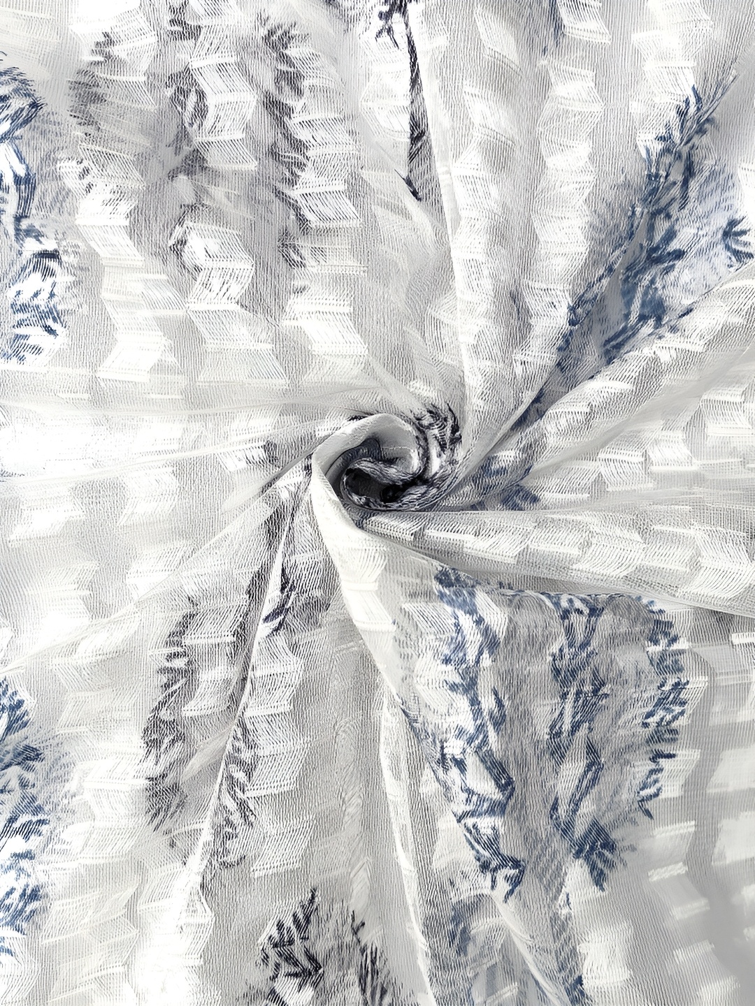

Lunar Days Navy Blue & Grey Set of 2 Floral Sheer Long Door Curtain