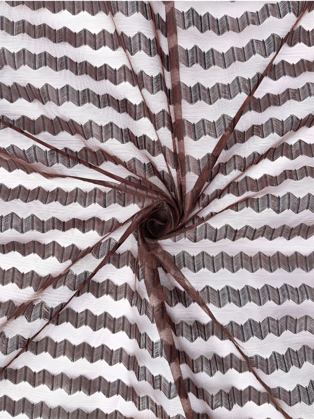 

Lunar Days Brown & White Set of 3 Floral Sheer Long Door Curtain