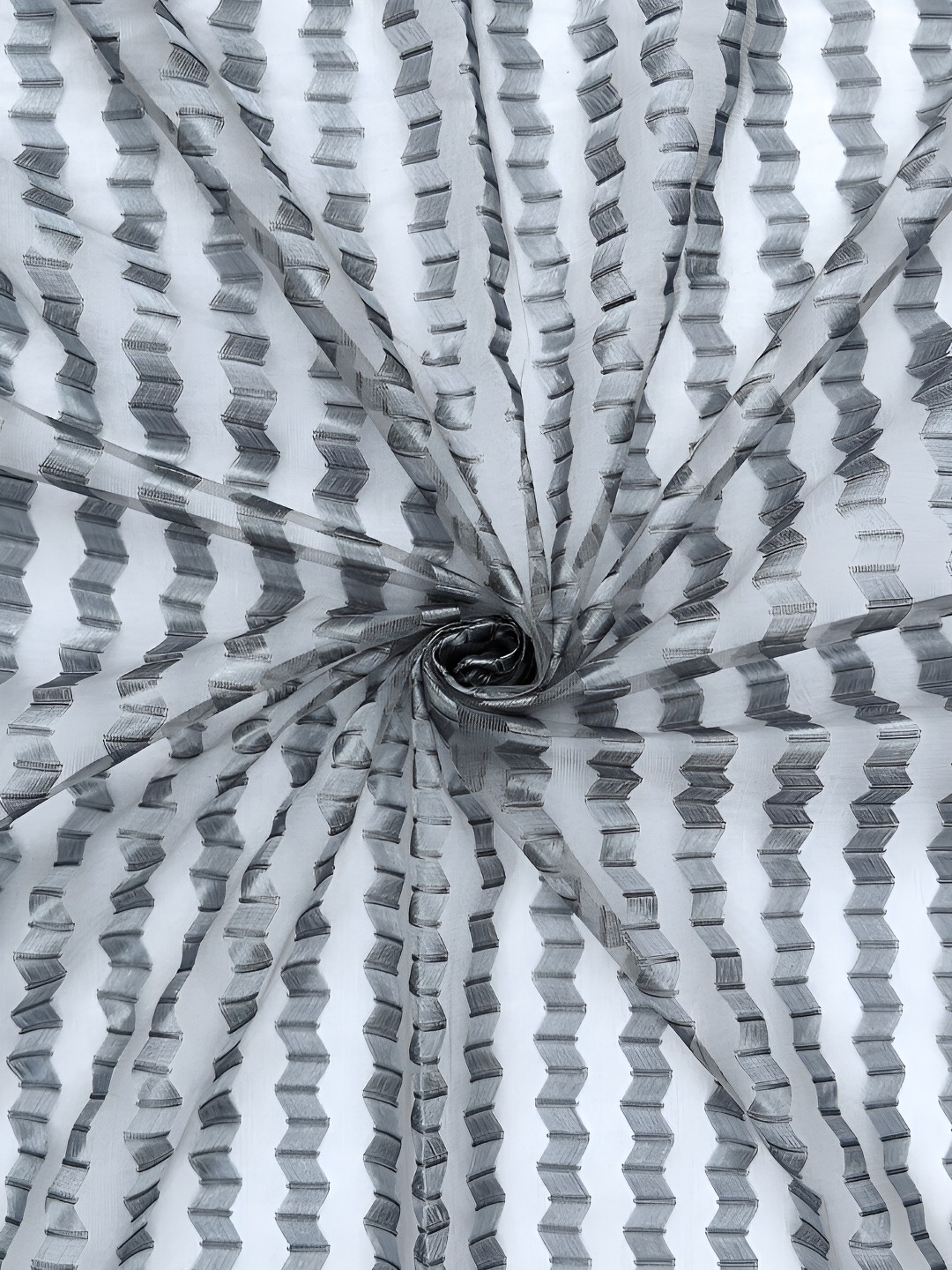 

Lunar Days Grey & White Set of 3 Floral Sheer Door Curtain