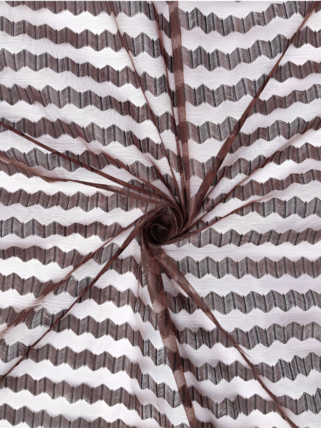 

Lunar Days Brown & White Set of 3 Floral Sheer Long Door Curtain