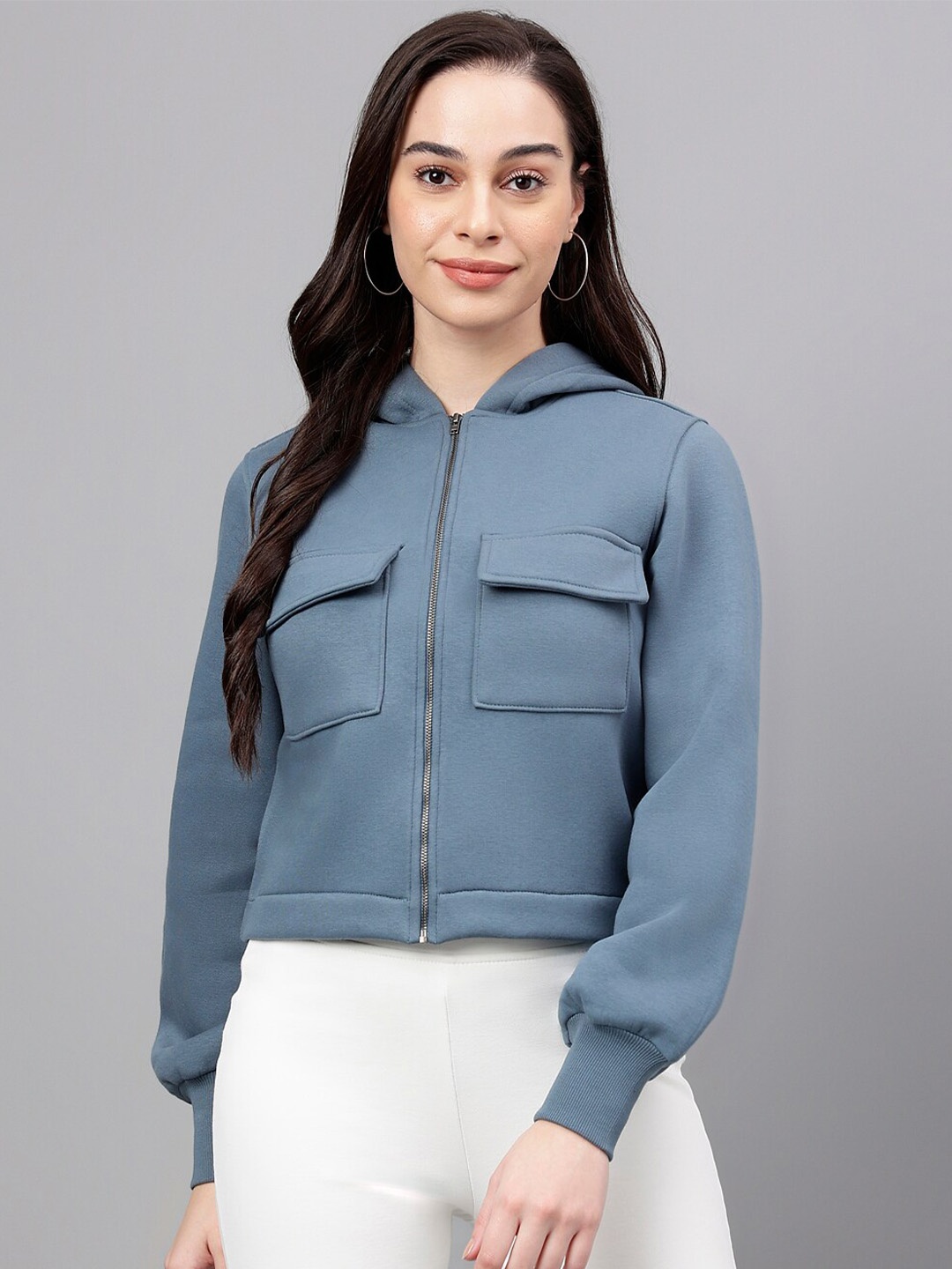 

Xpose Hooded Fleece Front-Open Sweatshirt, Blue