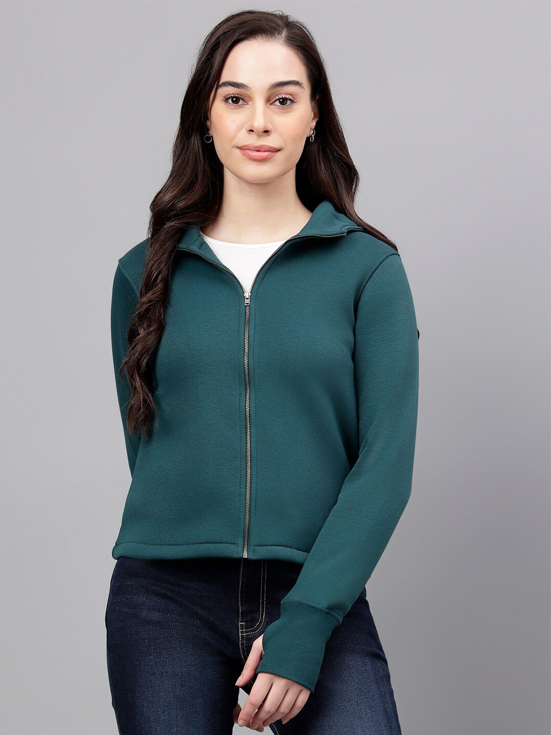 

Xpose Hooded Fleece Front-Open Sweatshirt, Green