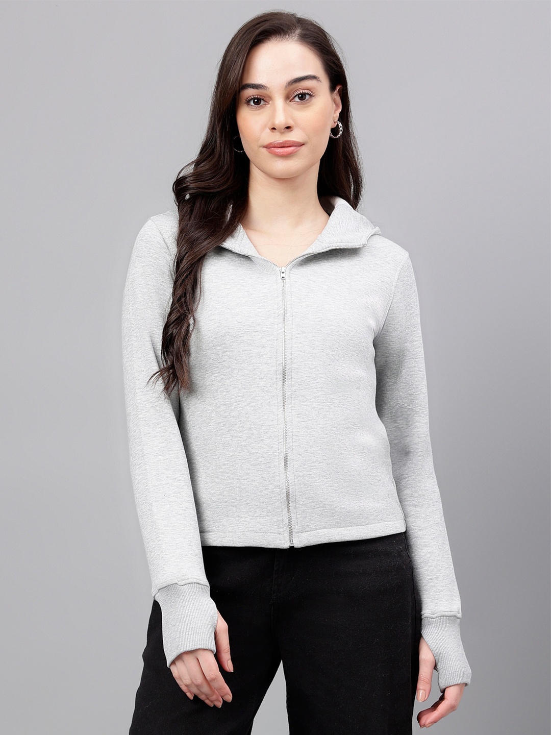 

Xpose Hooded Fleece Front-Open Sweatshirt, Grey