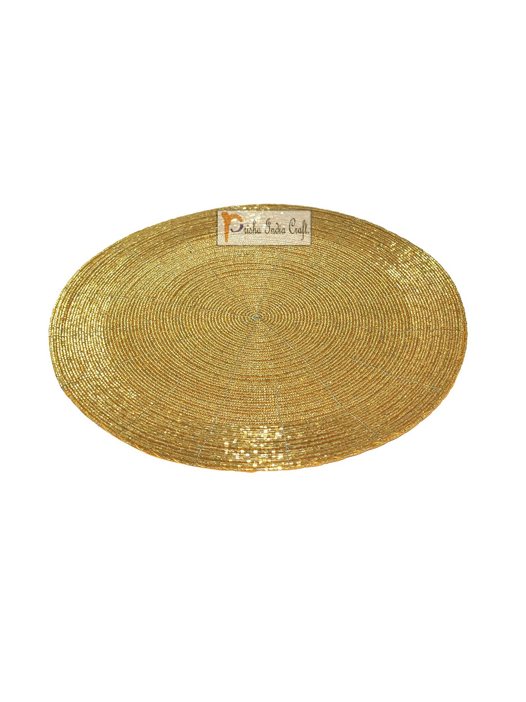

PRISHA INDIA CRAFT Gold Toned 4 Pieces Textured Circular Table Placemats
