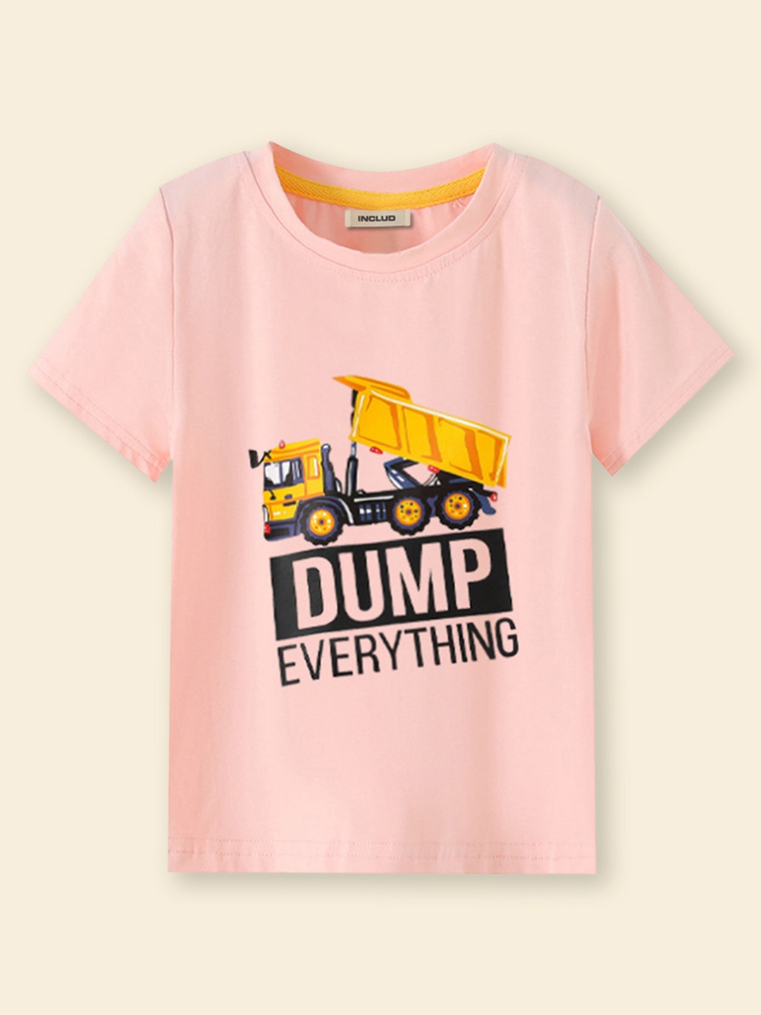 

INCLUD Boys Pink Printed T-shirt