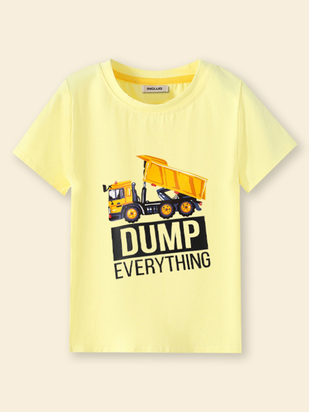 

INCLUD Boys Yellow Printed T-shirt