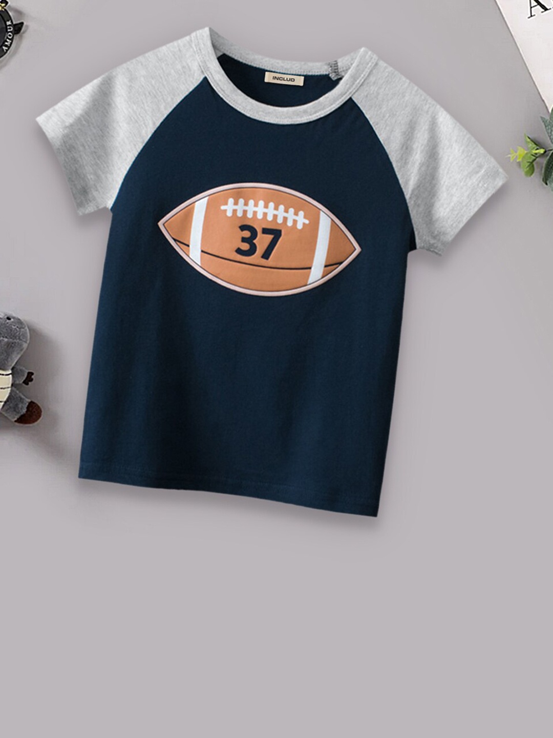 

INCLUD Boys Graphic Printed T-Shirt, Navy blue