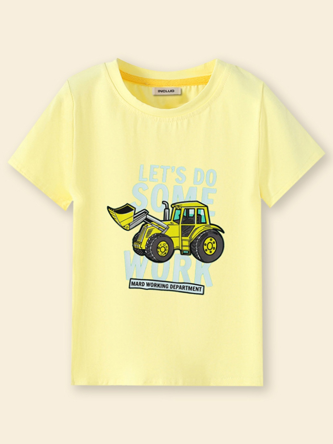 

INCLUD Boys Yellow Printed T-shirt