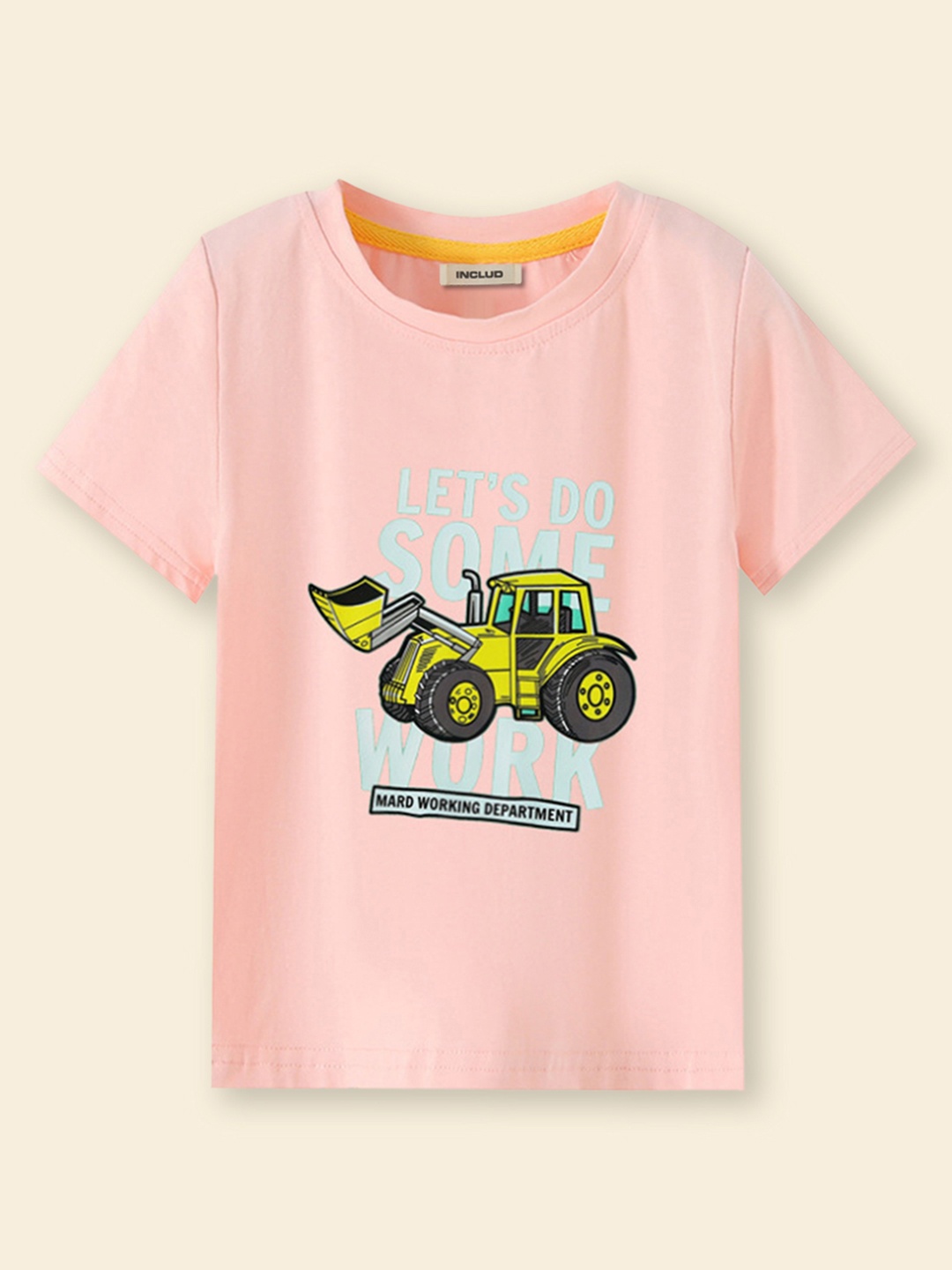 

INCLUD Boys Pink Printed T-shirt