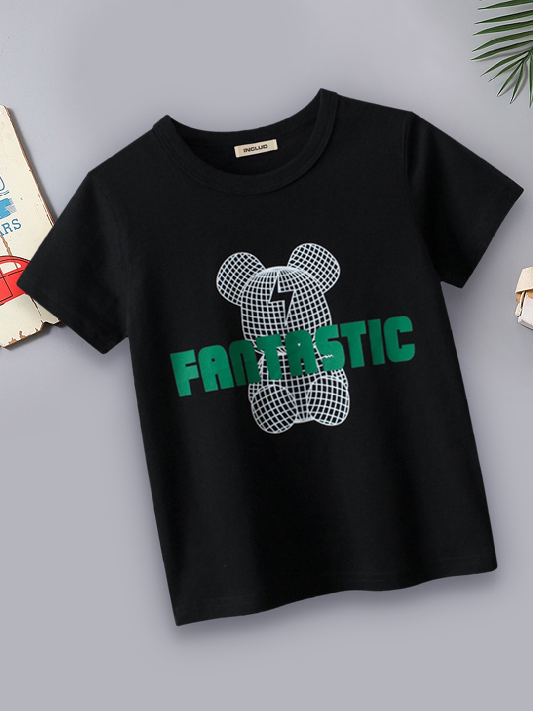 

INCLUD Boys Black Printed T-shirt