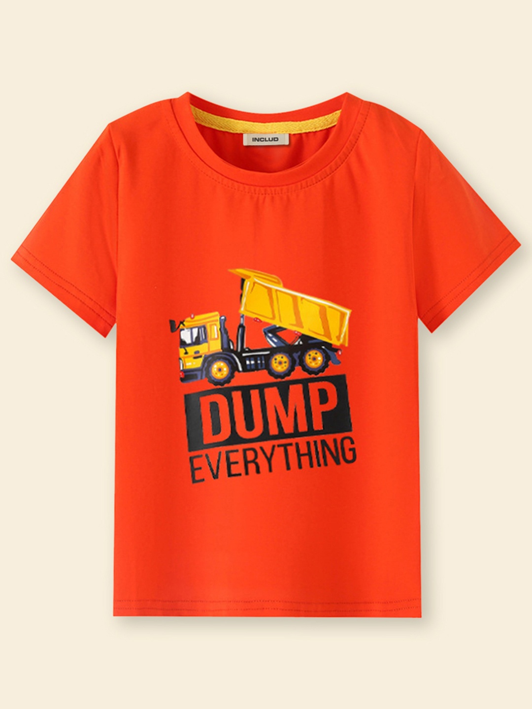 

INCLUD Boys Orange Printed T-shirt