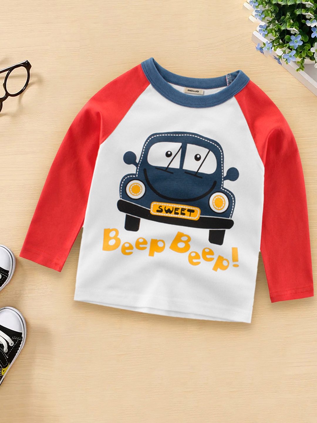 

INCLUD Boys Red Printed T-shirt