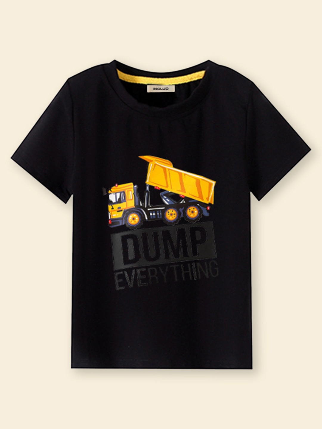 

INCLUD Boys Black Printed T-shirt