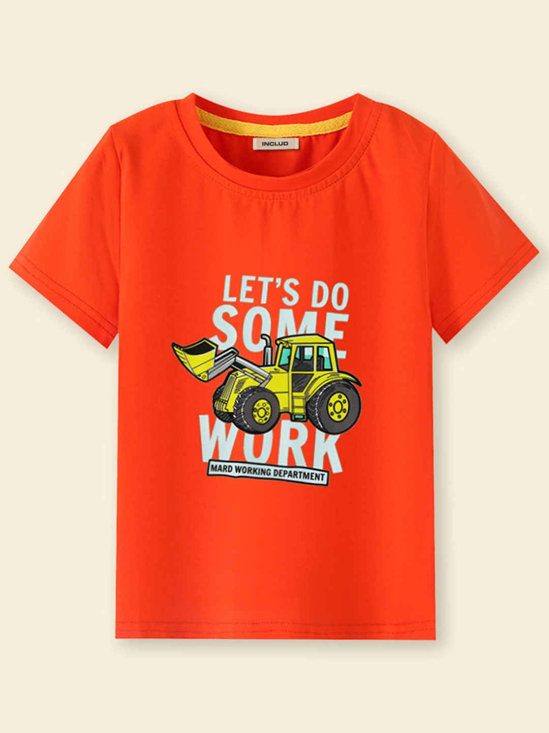 

INCLUD Boys Orange Printed T-shirt