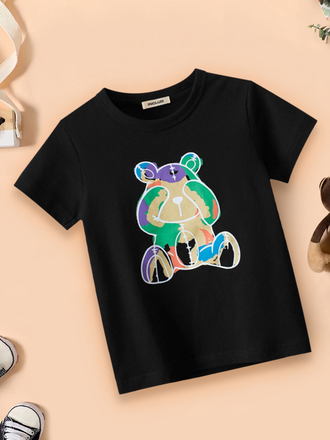 

INCLUD Boys Black Printed T-shirt