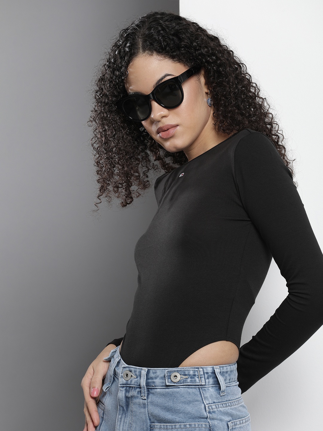 

Tommy Hilfiger Women Solid Bodysuit, Black
