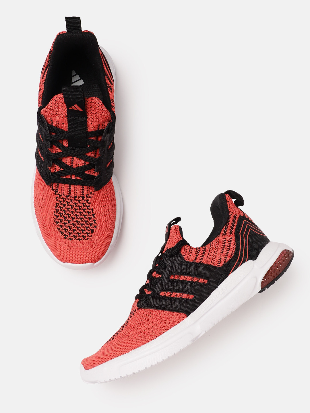 

ADIDAS Men Woven Design Round-Toe Track-Tech Running Shoes, Black