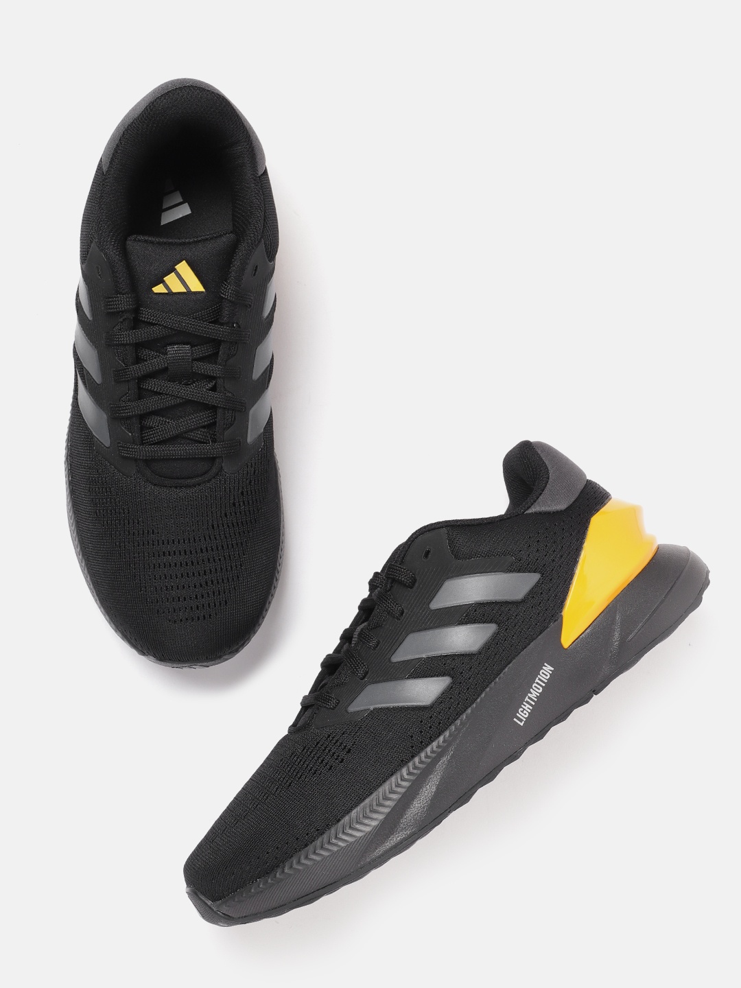 

ADIDAS Men Woven Design LightRun Lit Shoes, Black