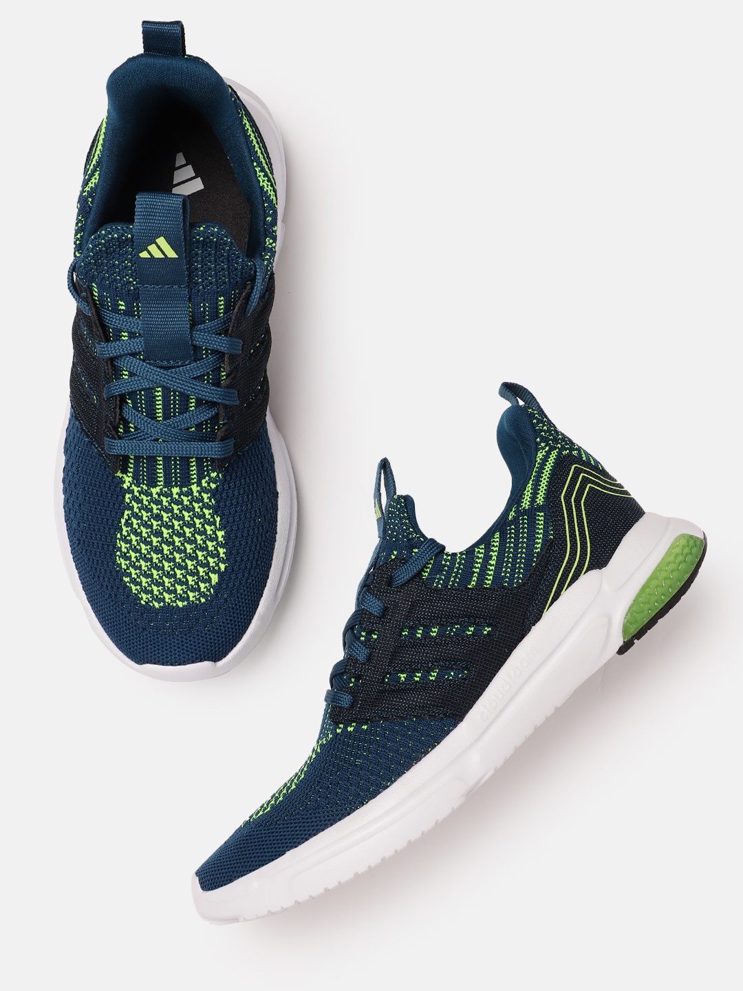 

ADIDAS Men Woven Design Round-Toe Track-Tech Running Shoes, Blue