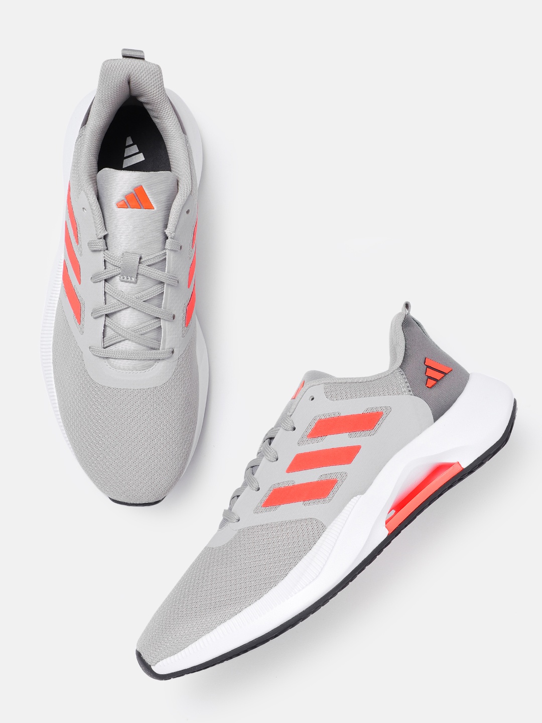 

ADIDAS Men Woven Design Round-Toe Jolt Runner Running Shoes with Striped Detail, Grey