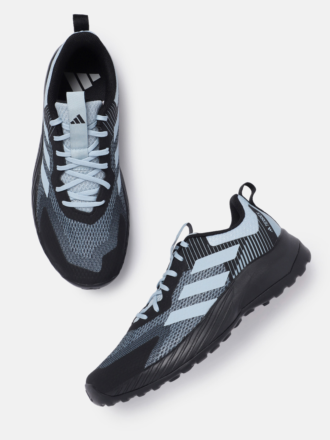 

ADIDAS Men Woven Design Round-Toe Glimph V2 Trekking Shoes with Striped Detail, Blue