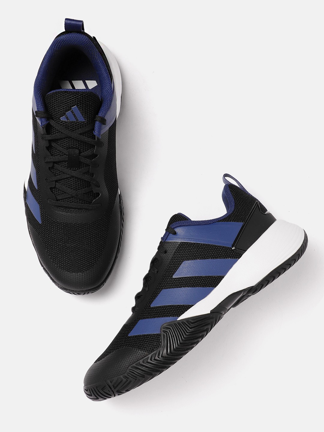 

ADIDAS Men Woven Design Tenis Top Shoes, Black