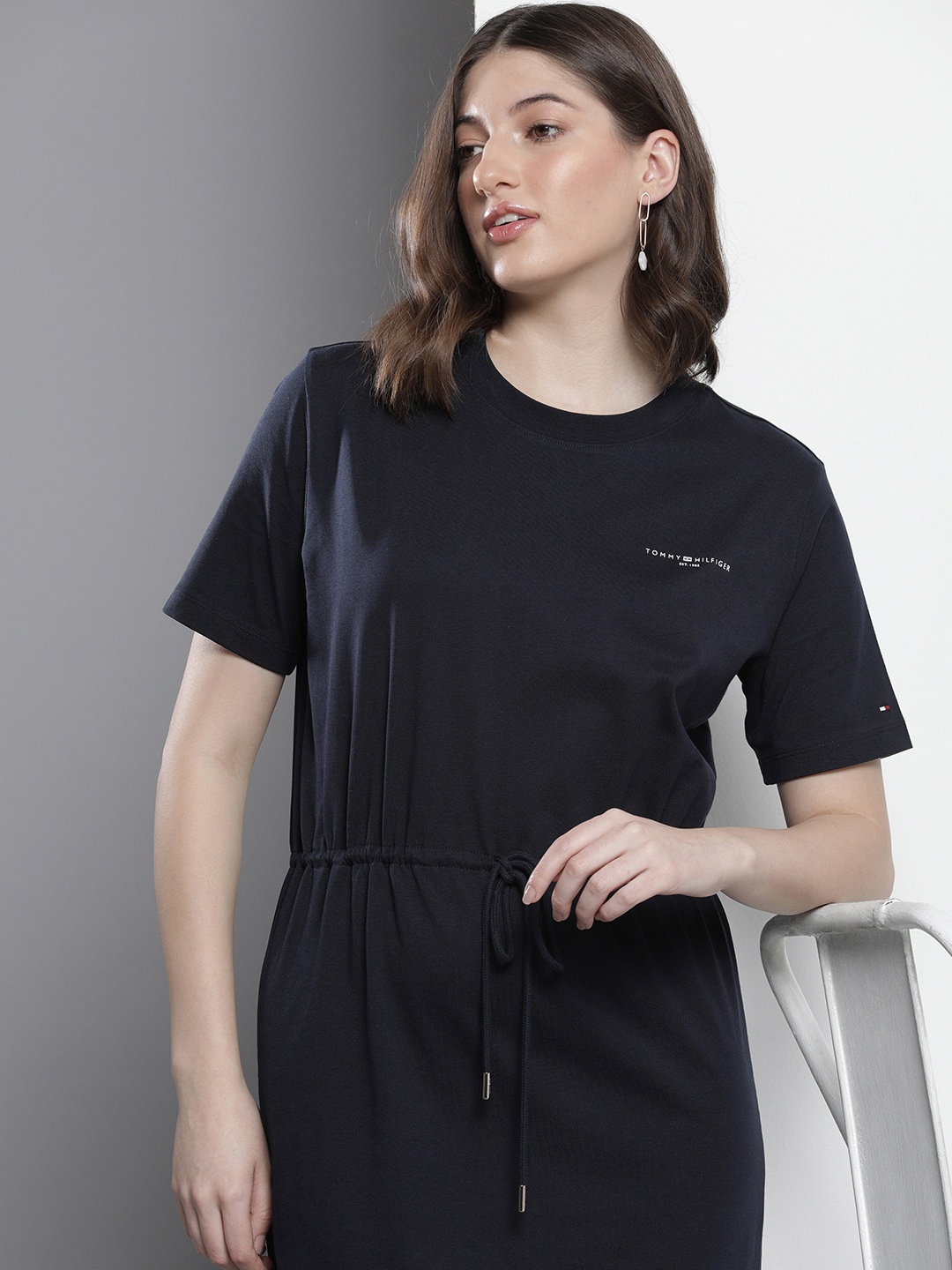 

Tommy Hilfiger Pure Cotton T-shirt Dress, Navy blue