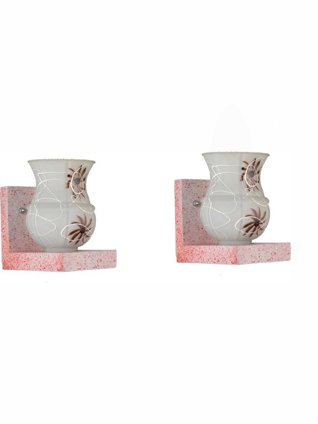 

Afast White & Brown 2 Pieces Abstract Shaped Glass Wall Lamps