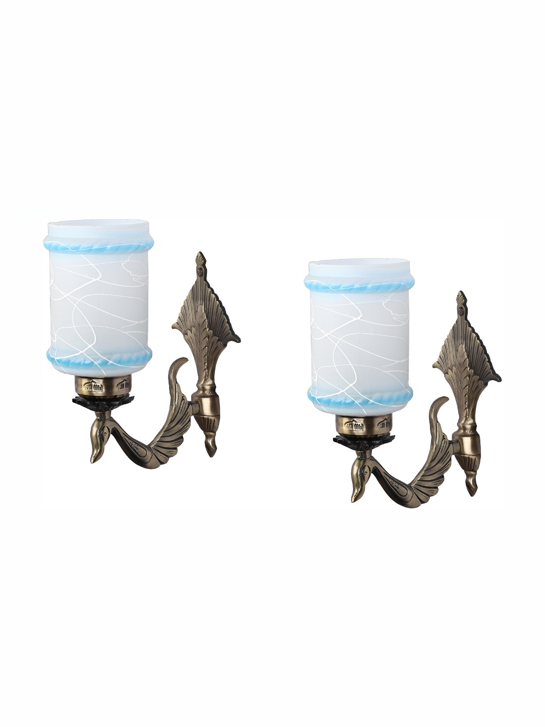 

Afast White & Blue 2 Pieces Cylindrical Shaped Glass Wall Lamps