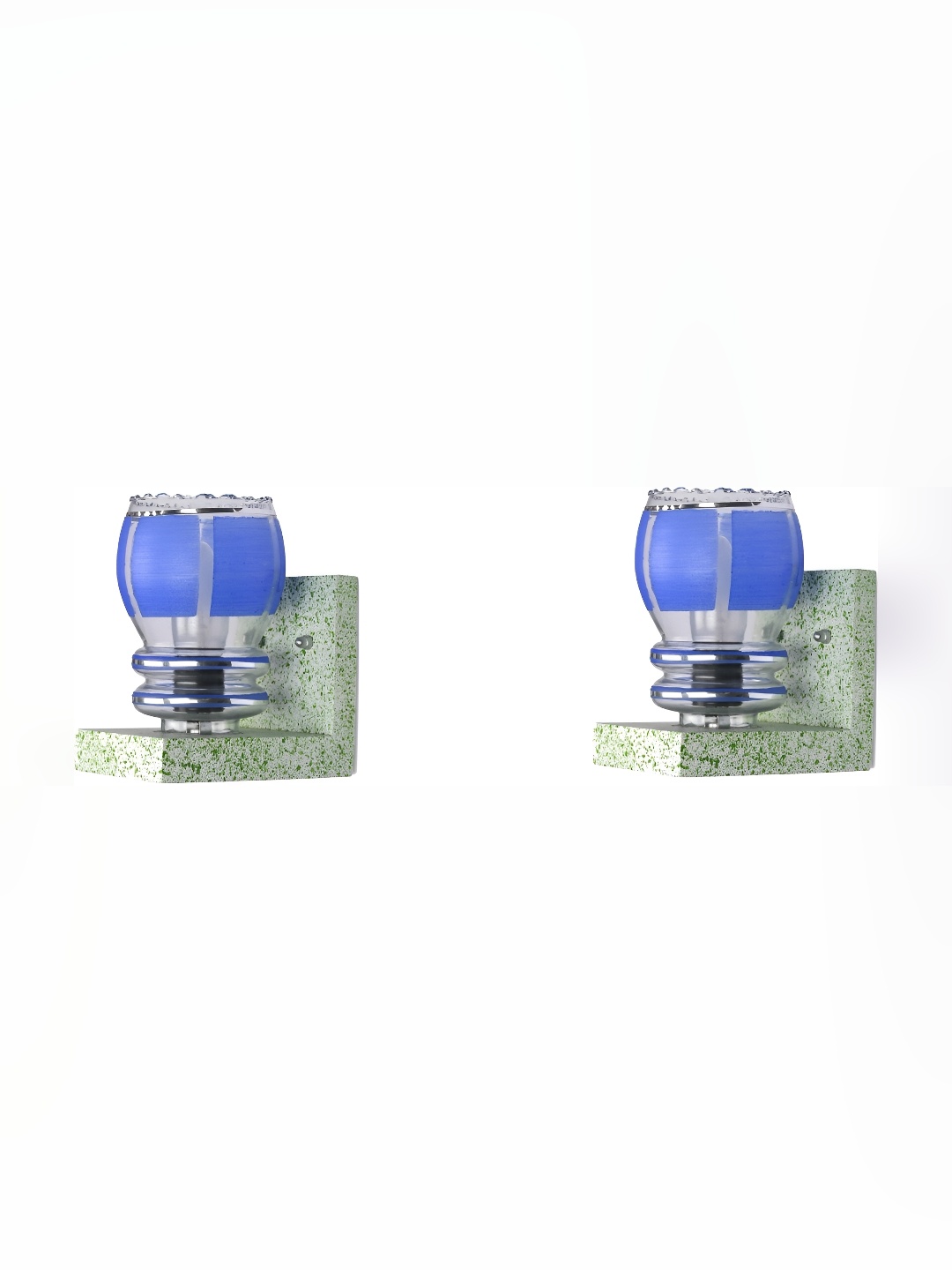 

Afast Blue 2 Pieces Abstract Shaped Glass Wall Lamps