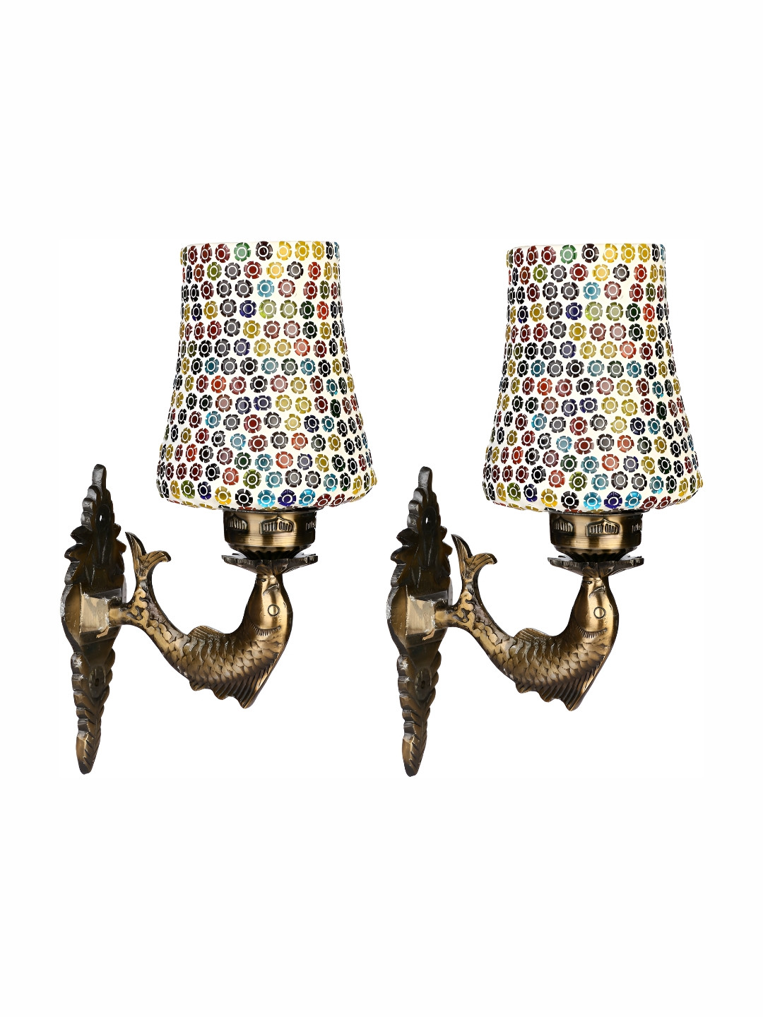 

Afast White & Blue 2 Pieces Textured Contemporary Glass Wall Lamps