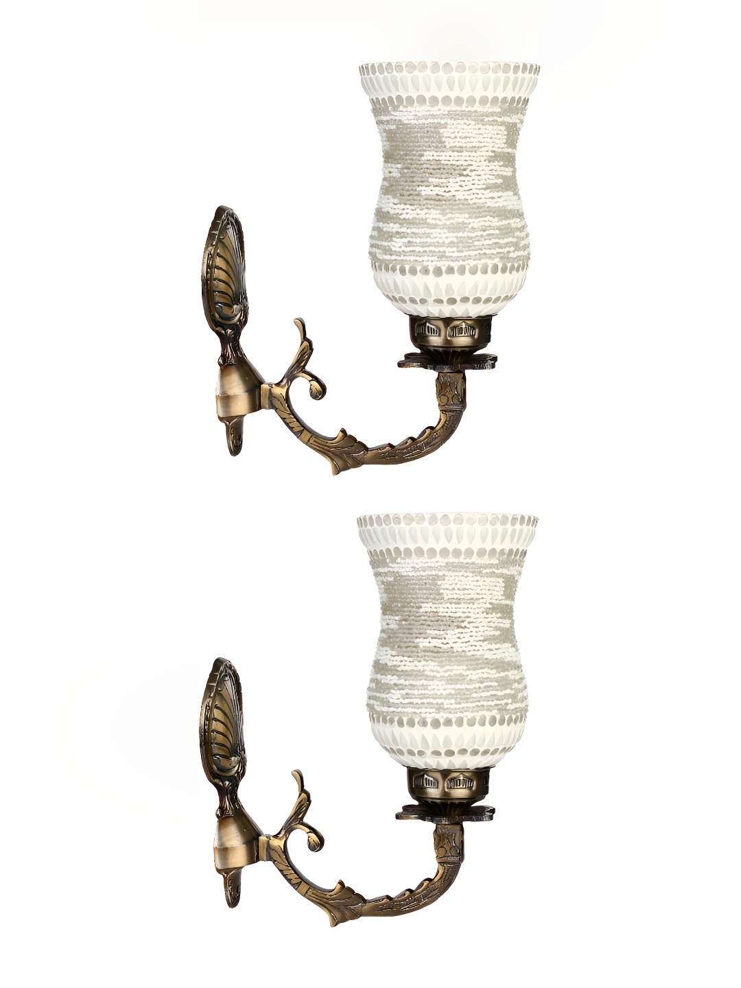 

Afast White & Grey 2 Pieces Textured Contemporary Glass Wall Lamps