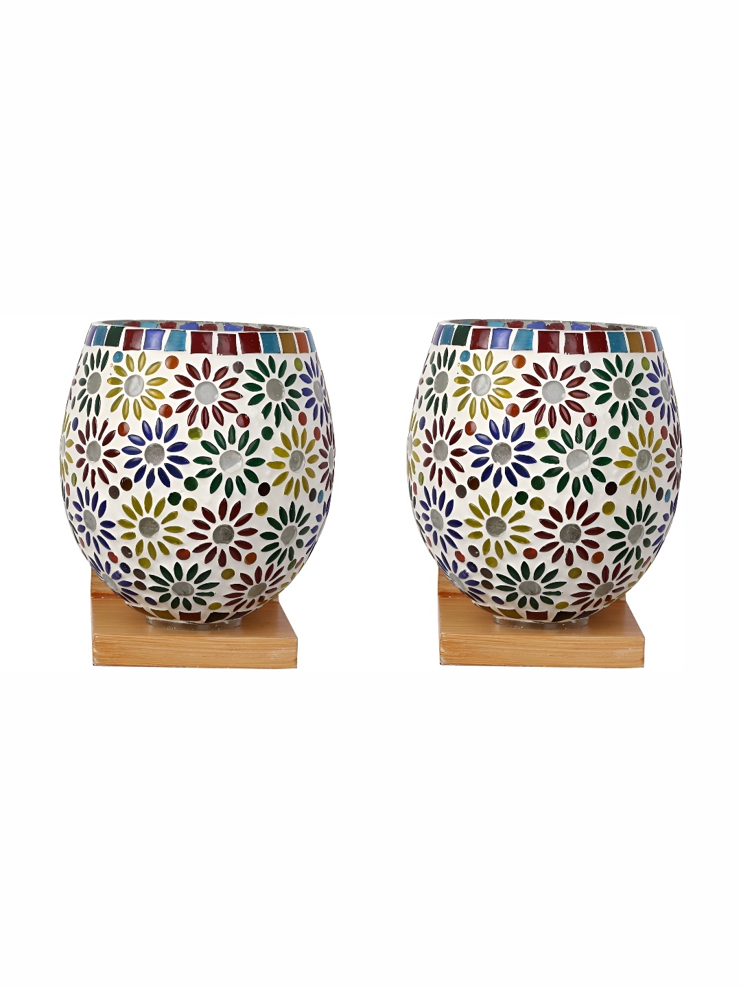 

Afast White & Blue 2 Pieces Textured Contemporary Glass Wall Lamps