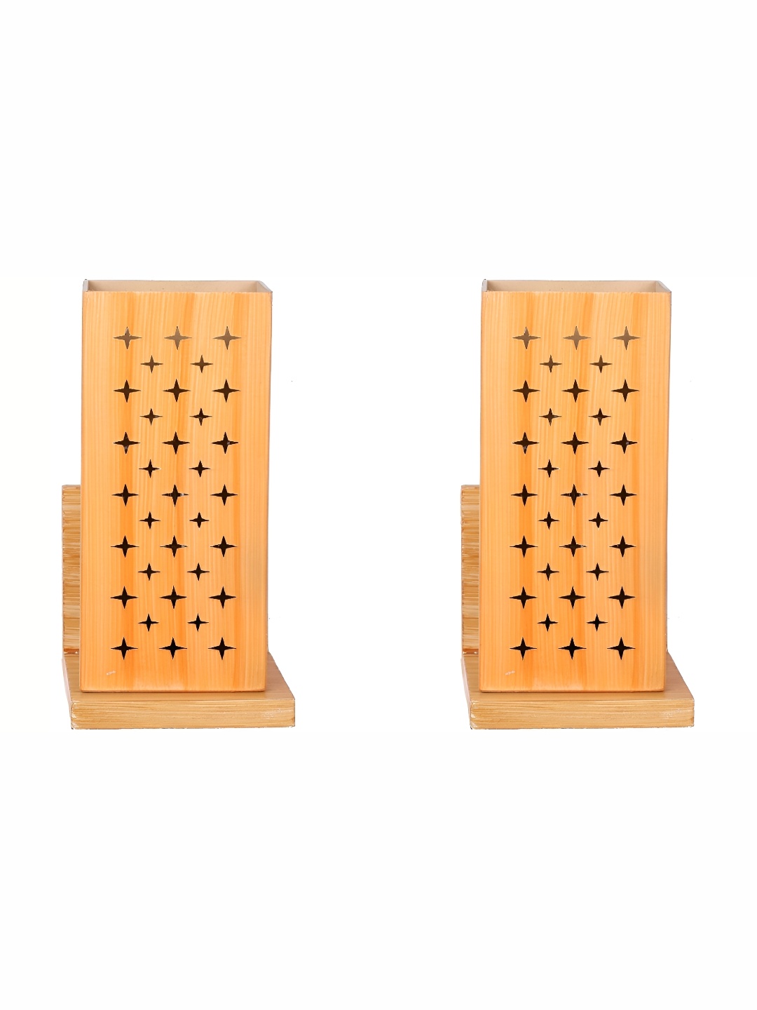 

Afast Brown 2 Pieces Textured Rectangle Shaped Wooden Wall Lamp