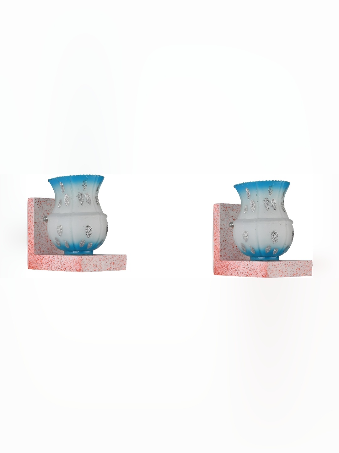 

Afast White & Blue 2 Pieces Colourblocked Glass Wall Lamps