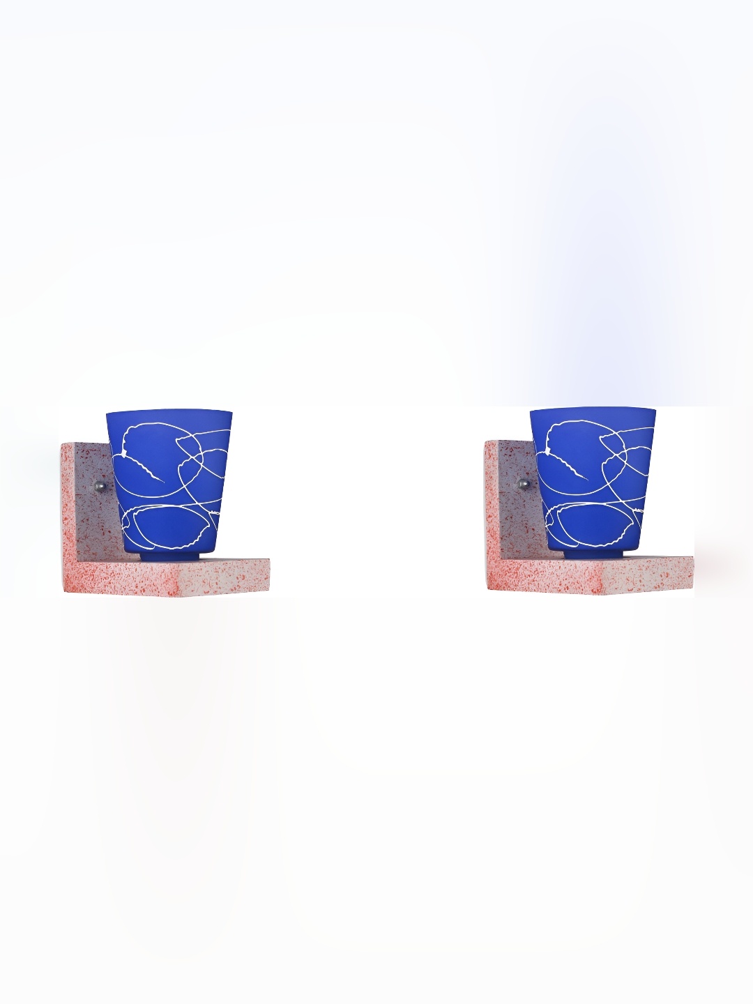 

Afast Blue 2 Pieces Printed Glass Wall Lamps
