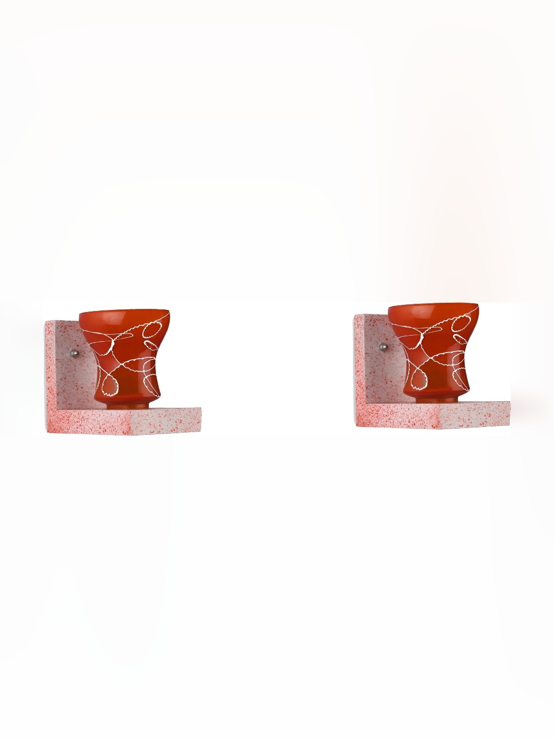 

Afast Red 2 Pieces Printed Glass Wall Lamps