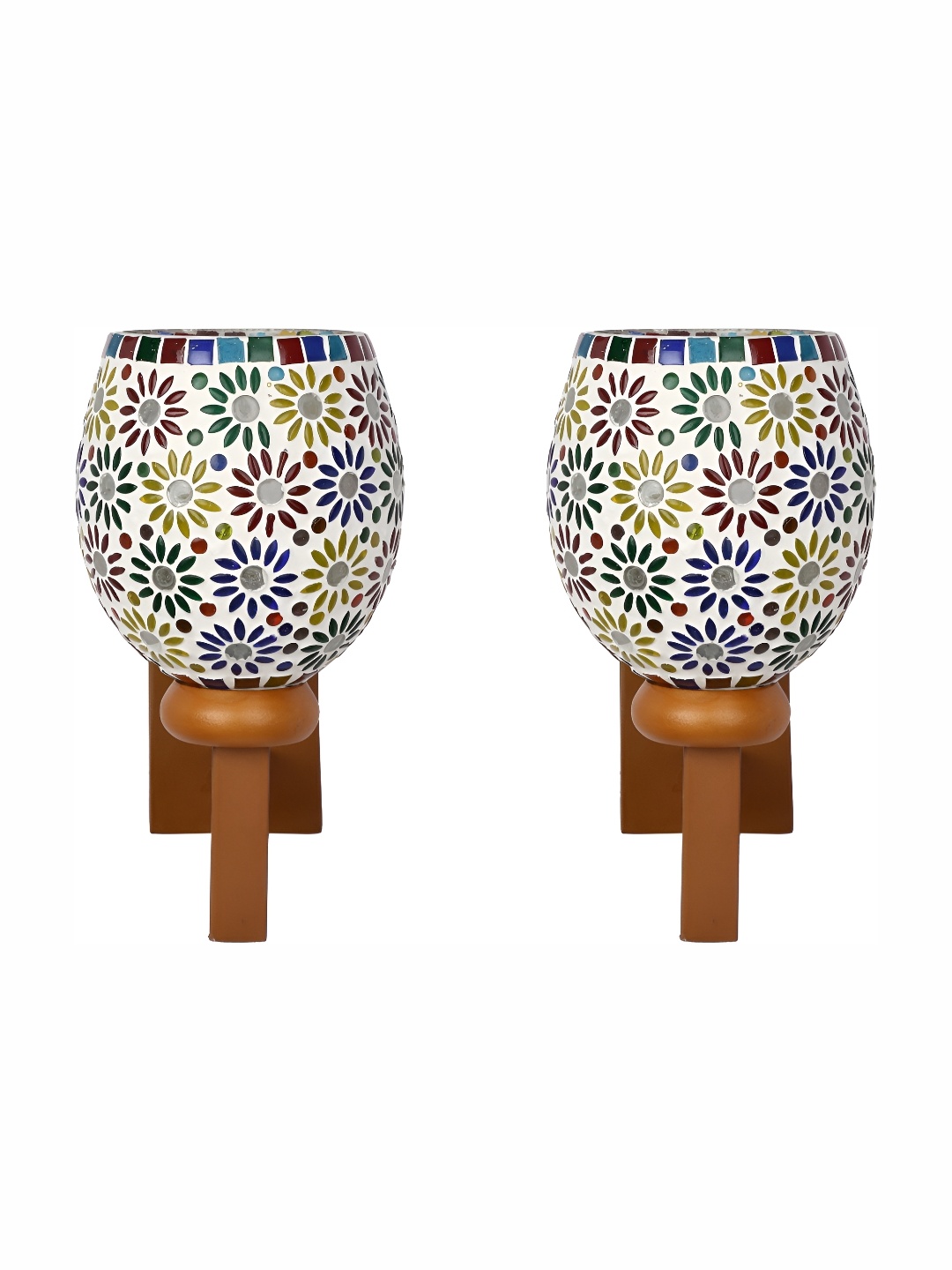 

Afast White 2 Pieces Printed Glass Wall Lamps