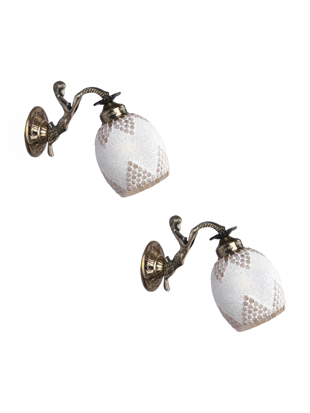 

Afast White 2 Pieces Printed Glass Wall Lamps