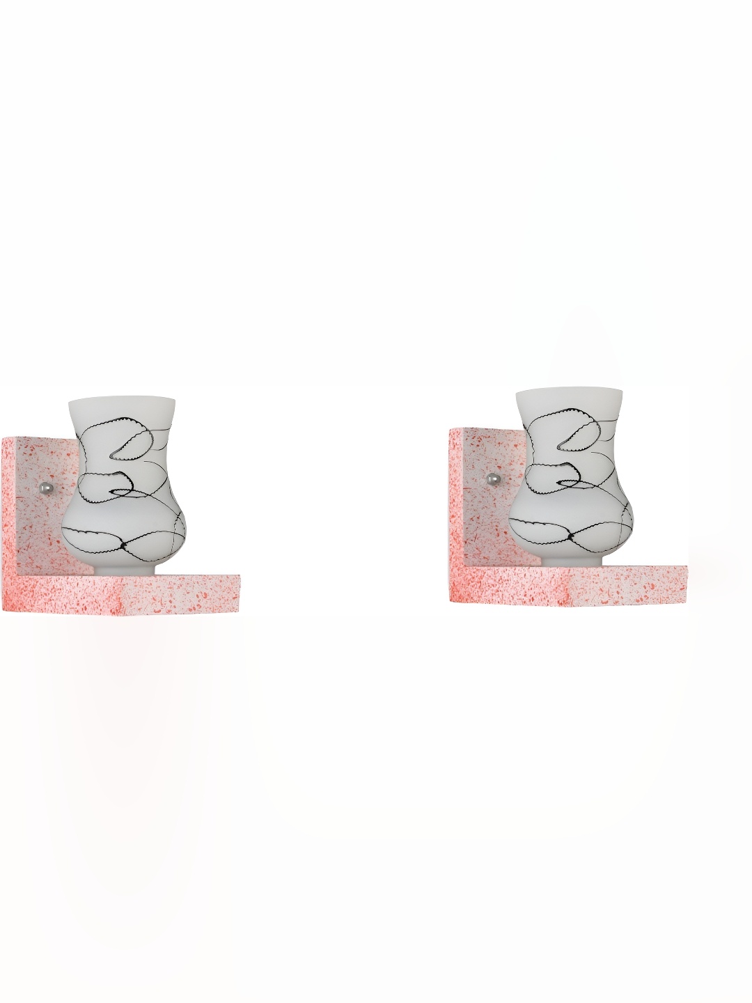 

Afast White 2 Pieces Printed Glass Wall Lamps